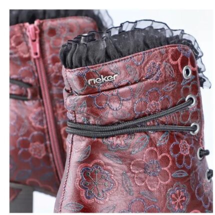 Дамски боти на ток RIEKER-96030-35 бордо