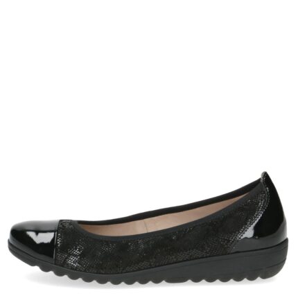 Дамски равни обувки Caprice естествена кожа черни