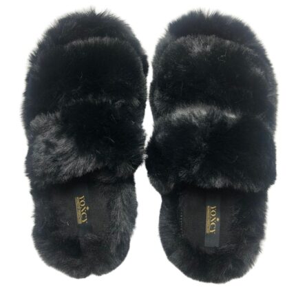 Дамски чехли с пух Yoncy черни