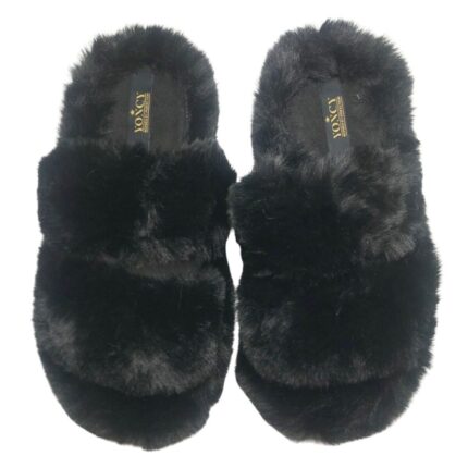 Дамски чехли с пух Yoncy черни