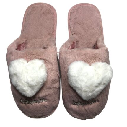 Дамски домашни чехли Kompass розови сърца