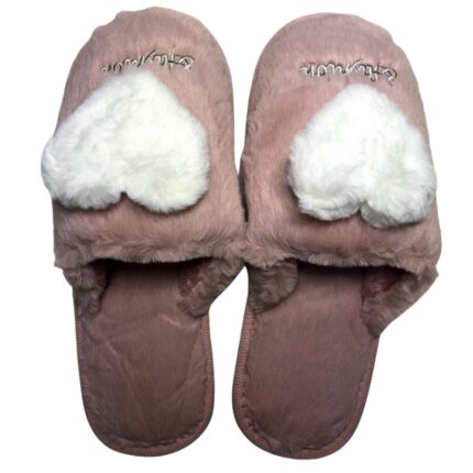 Дамски домашни чехли Kompass розови сърца