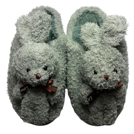 Дамски домашни чехли Kompass "зайчета" зелени