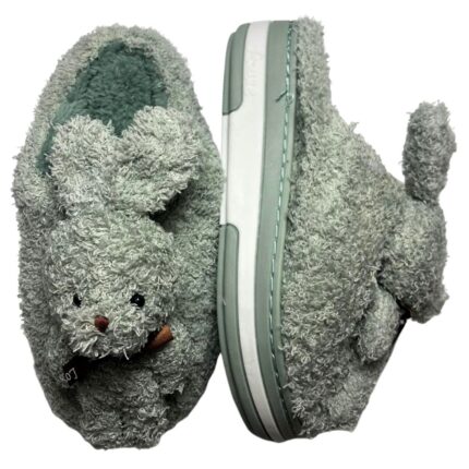 Дамски домашни чехли Kompass "зайчета" зелени