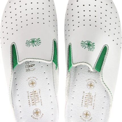 Дамски медицински чехли Sanital Light естествена кожа бели