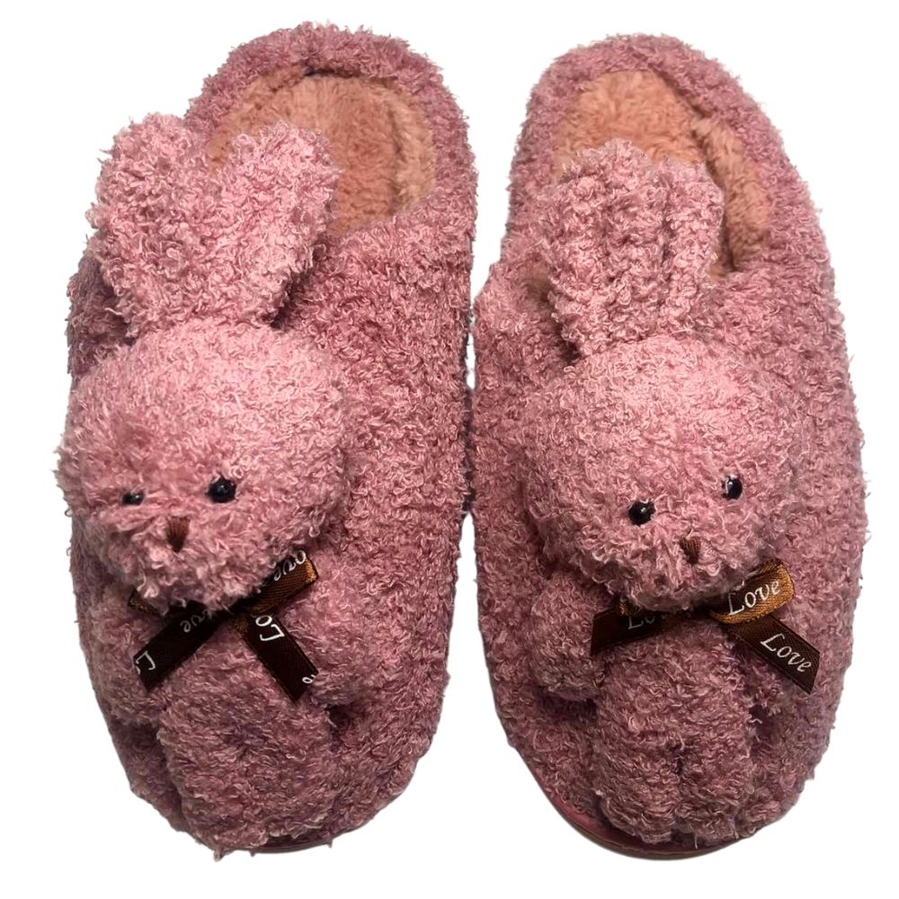 Дамски домашни чехли Kompass "зайчета" розови