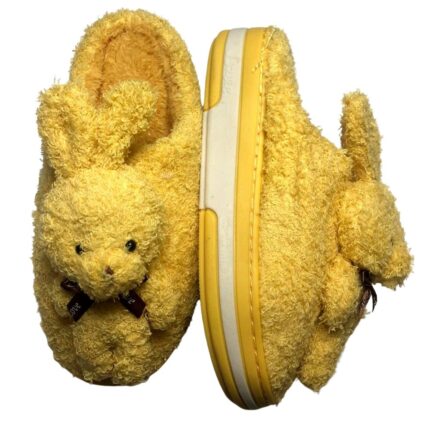 Дамски домашни чехли Kompass "зайчета" жълти