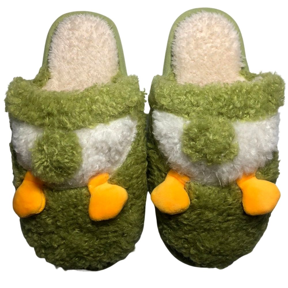 Дамски домашни чехли Kompass зелени патета