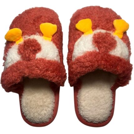 Дамски домашни чехли Kompass червени патета