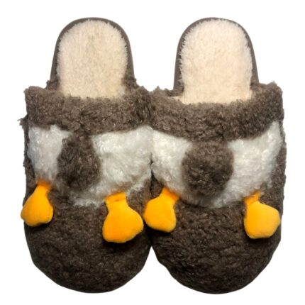 Домашни чехли Kompass кафяви патета