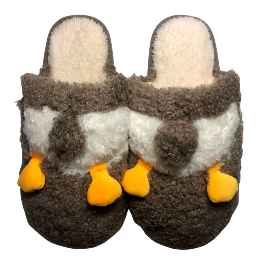 Домашни чехли Kompass кафяви патета