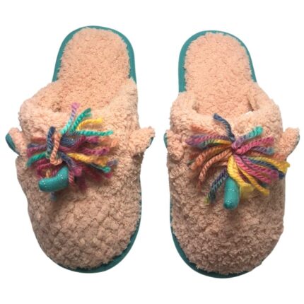 Дамски домашни чехли Kompass розови еднорог