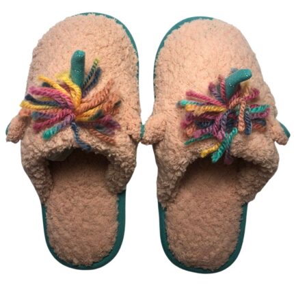 Дамски домашни чехли Kompass розови еднорог