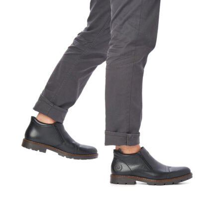 Мъжки боти Rieker естествена кожа черни 12194-00