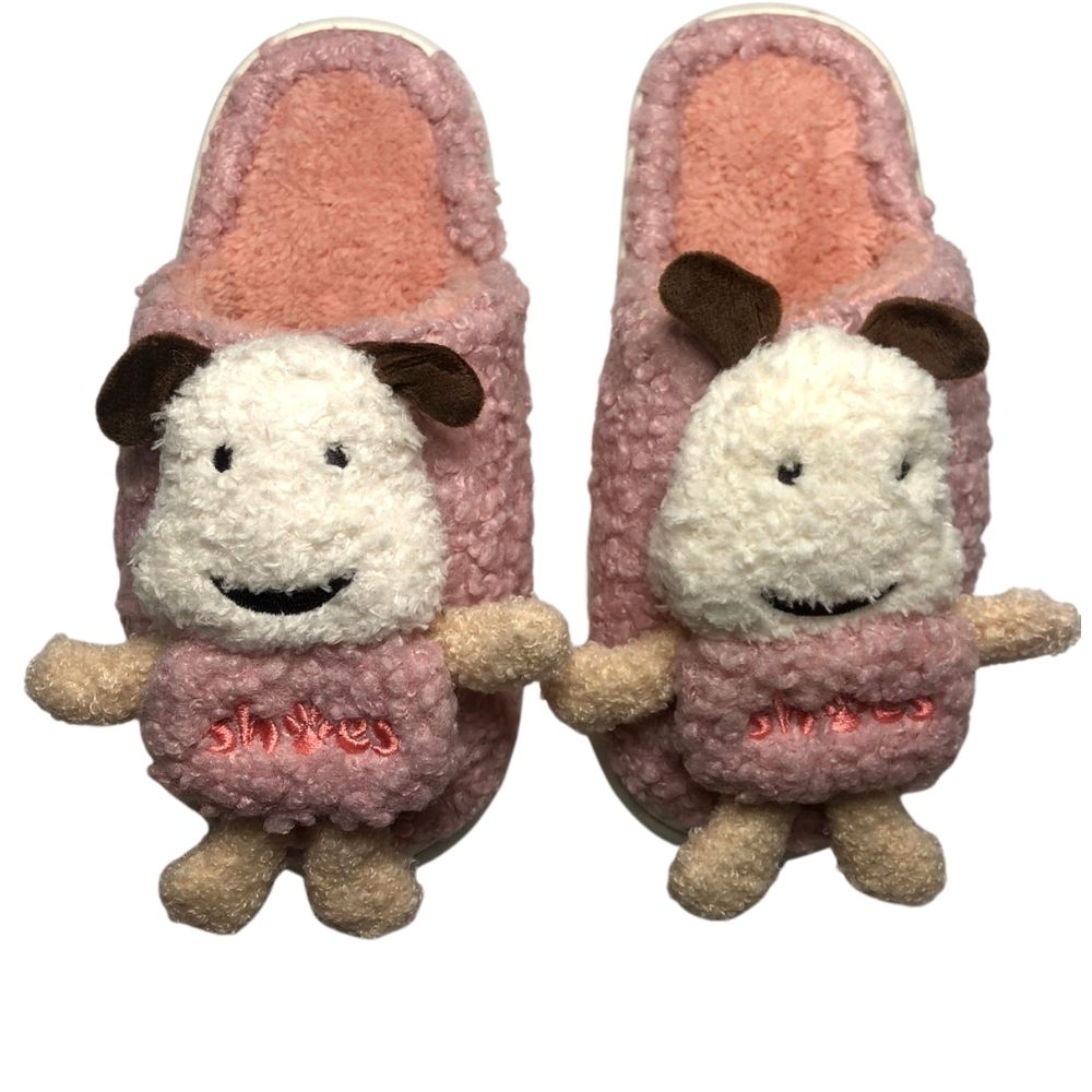 Дамски домашни чехли Kompass "кукла" розови