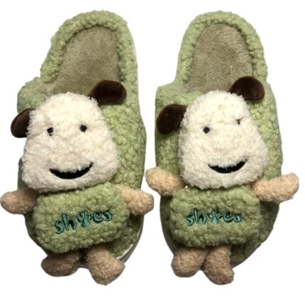 Дамски домашни чехли Kompass "кукла" зелени