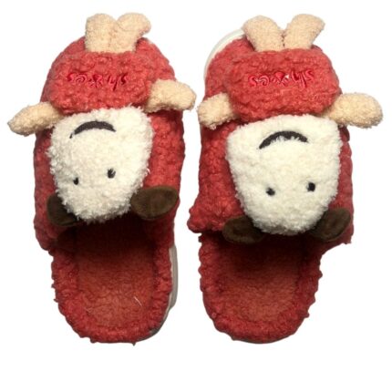 Дамски домашни чехли Kompass "кукла" червени