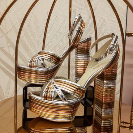 Дамски официални сандали на висок ток Yoncy цветни