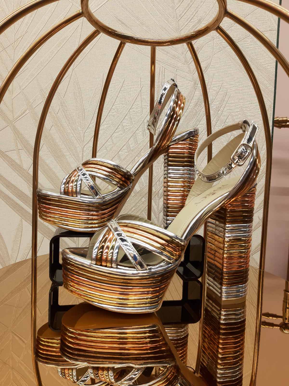 Дамски официални сандали на висок ток Yoncy цветни