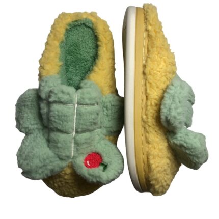 Дамски меки домашни чехли Kompass жълти ябълка