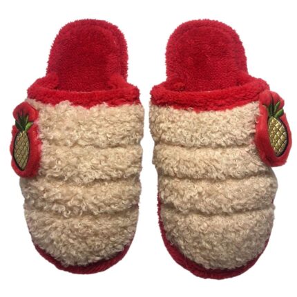 Дамски домашни чехли Kompass "ананас" червени