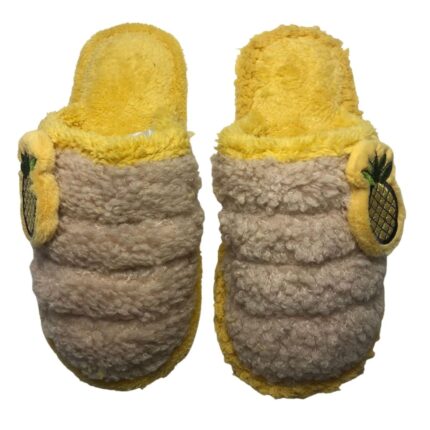 Дамски домашни чехли Kompass "ананас" жълти