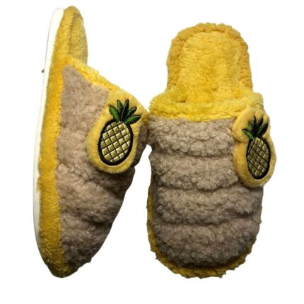 Дамски домашни чехли Kompass "ананас" жълти