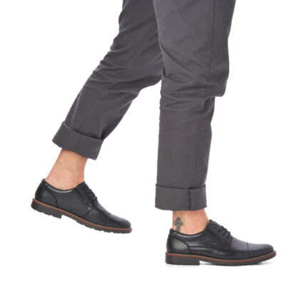 Мъжки кожени обувки Rieker Antistress черни  15320-00