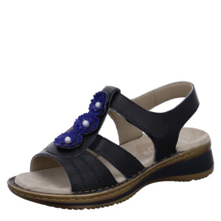 Дамски сандали Ara естествена кожа High Soft сини