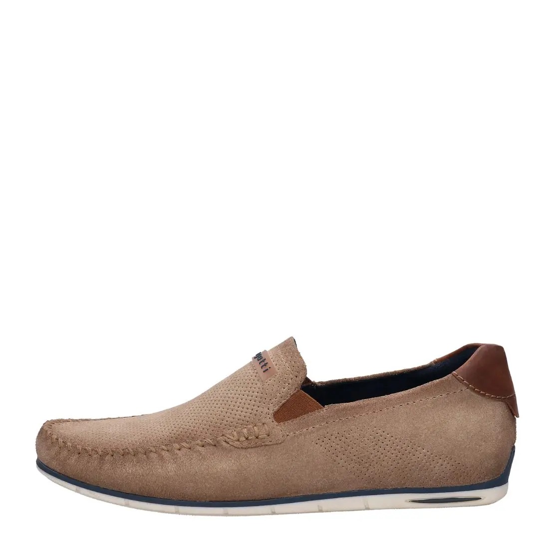 Мъжки мокасини Bugatti естествен велур бежови