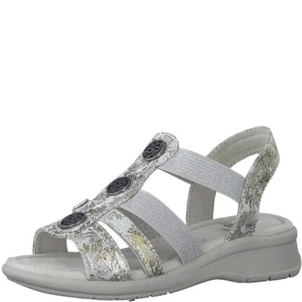 Дамски сандали Jana VEGAN  ширина H сиви/сребристи