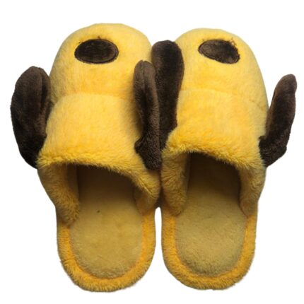 Дамски домашни чехли Kompass жълти "кученца"