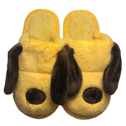 Дамски домашни чехли Kompass жълти "кученца"