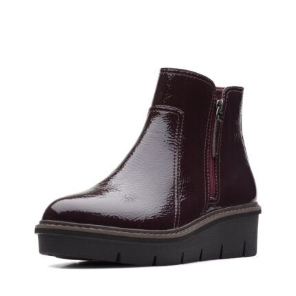 Дамски боти на платформа Clarks Airabell Zip  бордо