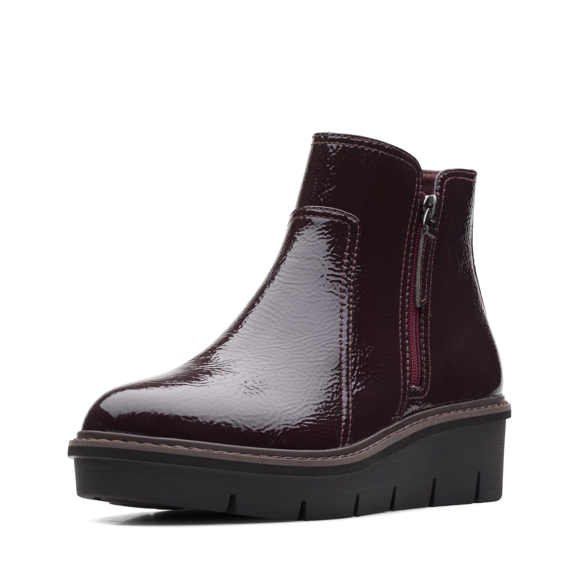 Дамски боти на платформа Clarks Airabell Zip  бордо