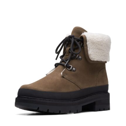 Дамски боти  Clarks Orianna Turn естествен набук каки