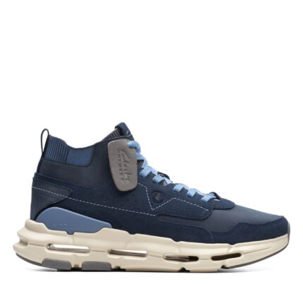 Мъжки боти Clarks NXE Hi естествена кожа сини