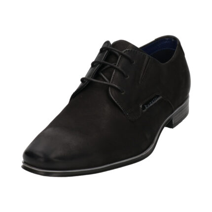 Мъжки елегантни обувки Bugatti естетвен велур черни