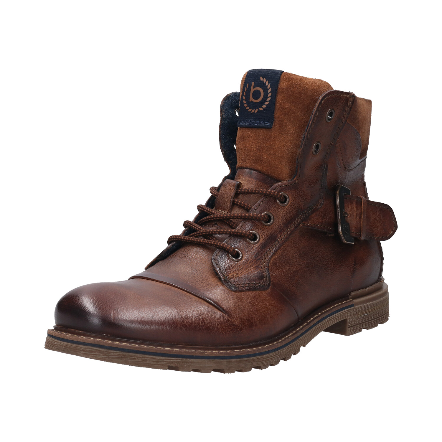 Мъжки боти от естествена кожа Vittore Bugatti коняк