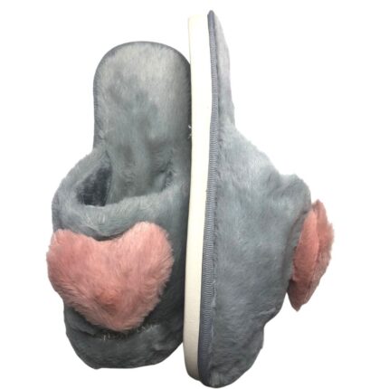 Дамски домашни чехли Kompass сиви сърца