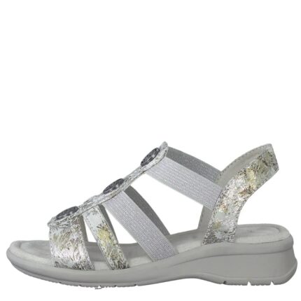 Дамски сандали Jana VEGAN  ширина H сиви/сребристи