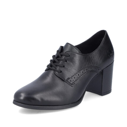 Дамски обувки на ток RIEKER 50100-01 ширина F1/2 черни