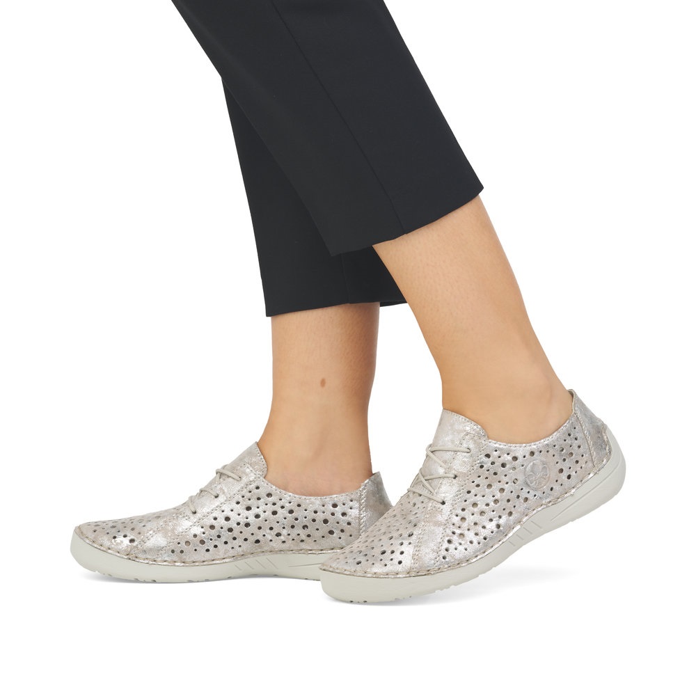 Дамски обувки Rieker ANTISTRESS 52534-90 сребристи