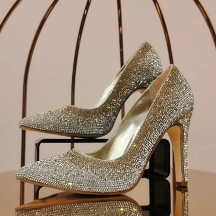 Дамски официални обувки Yoncy сребристи/златни