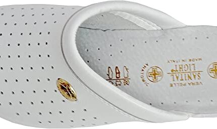 Дамски медицински чехли Sanital Light естествена кожа бели