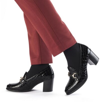 Дамски обувки на ток RIEKER 50101-00 ширина F1/2 черни