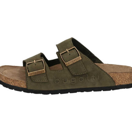 Мъжки чехли Bugatti Bobbi естествена кожа зелени