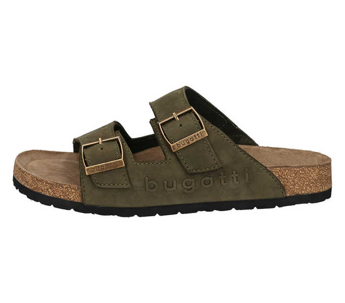 Мъжки чехли Bugatti Bobbi естествена кожа зелени Мъжки чехли Bugatti Bobbi естествена кожа зелени