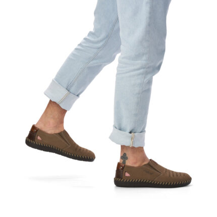 Мъжки ежедневни обувки без връзки естествена кожа Rieker B2457-64  ширина H