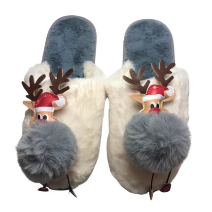 Дамски домашни чехли Kompass сиво Еленче